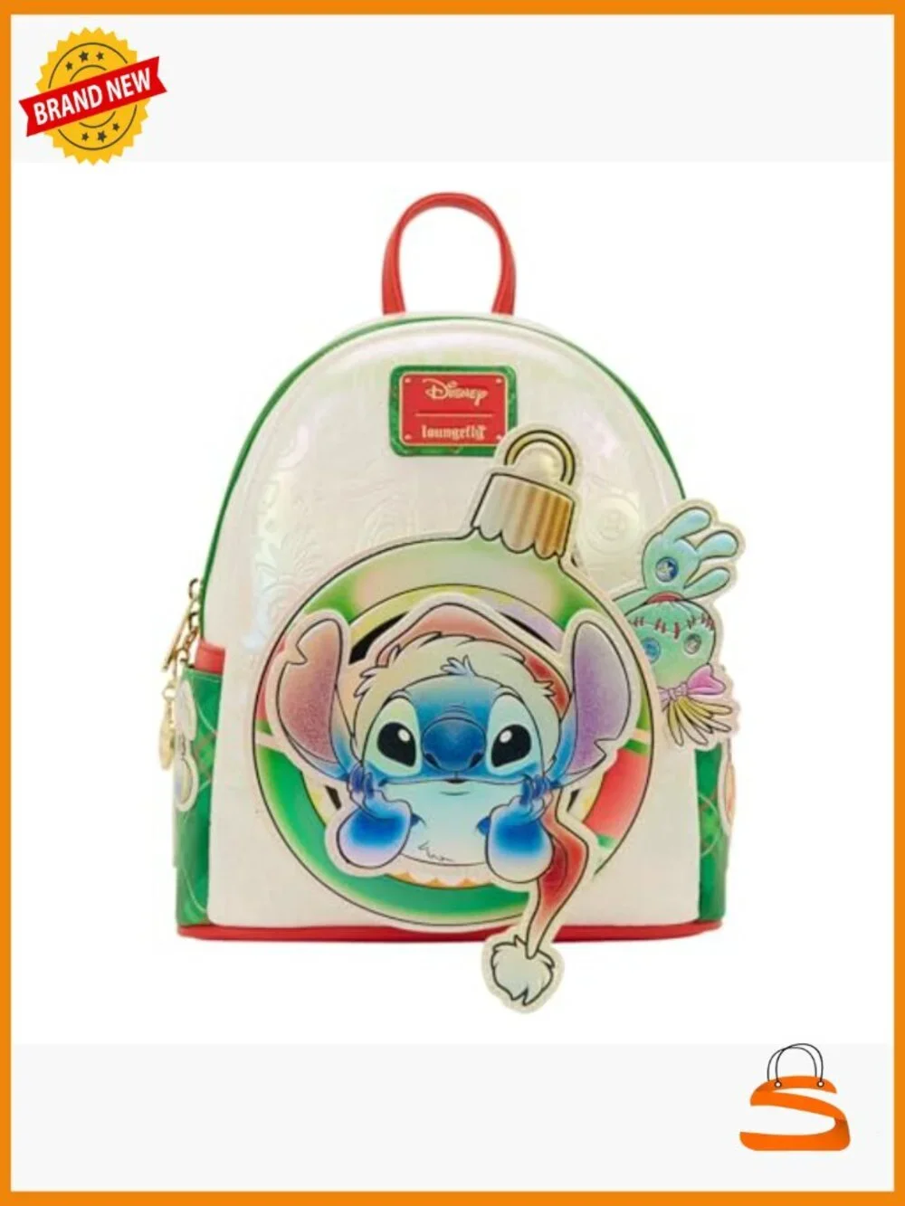 Lilo and Stitch Holiday Mini Backpack - Faux Leather, Detachable Charms